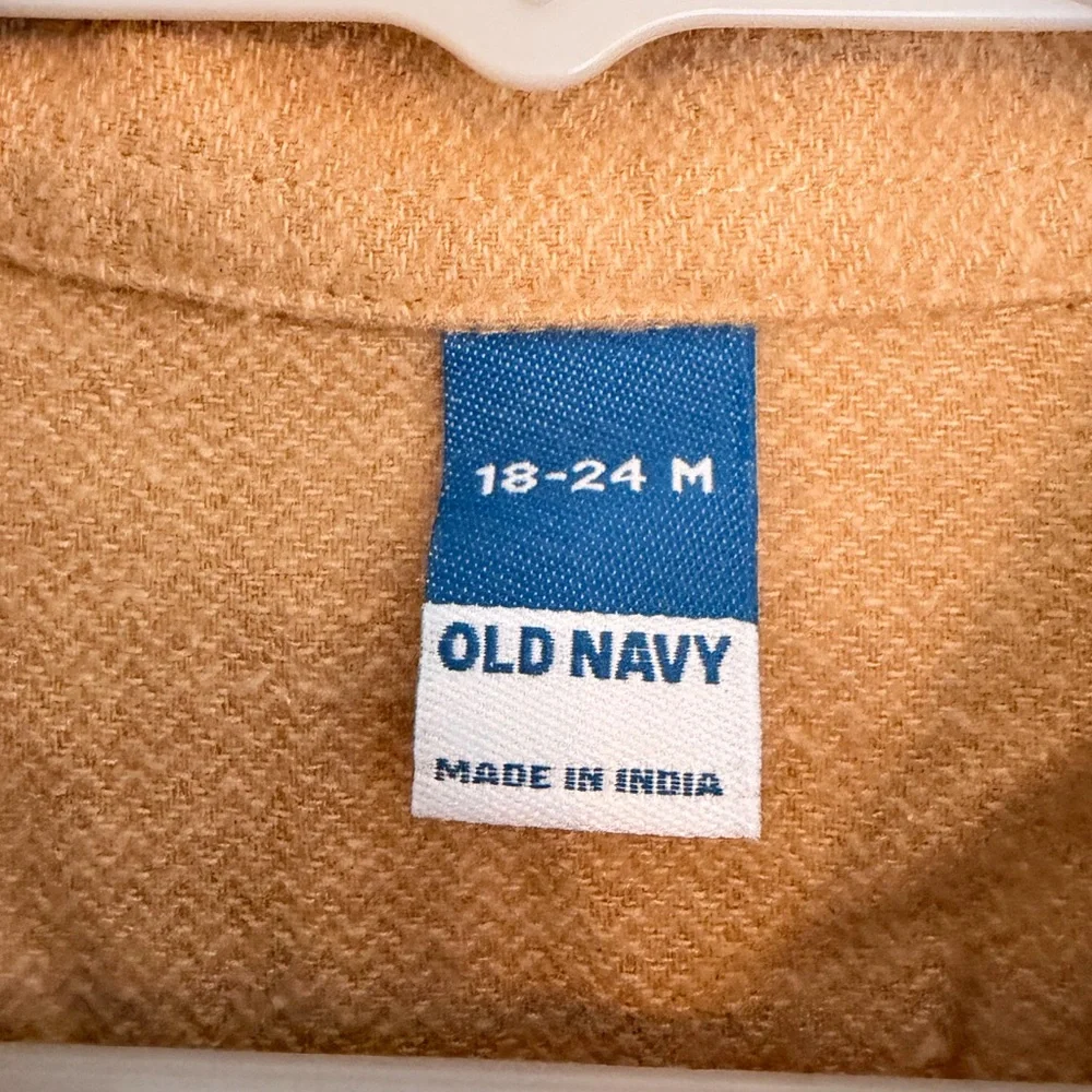 NWT Old Navy Toddler Brown Button Down - Size 18-24 Months